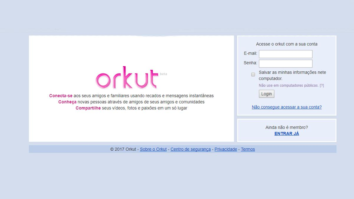 Relembrando o antigo site da rede social Orkut